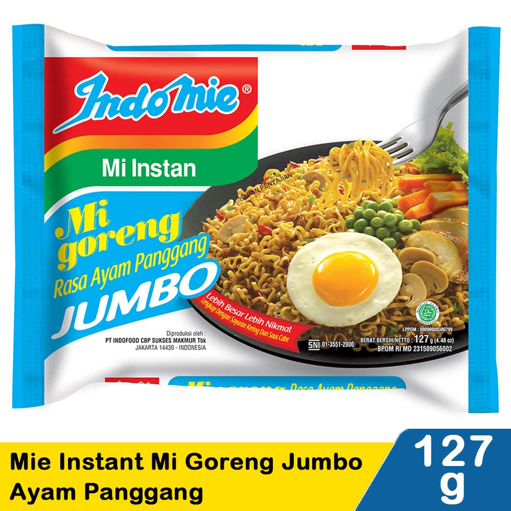 Indomie Mi Instan Goreng Jumbo Ayam Panggang 128G