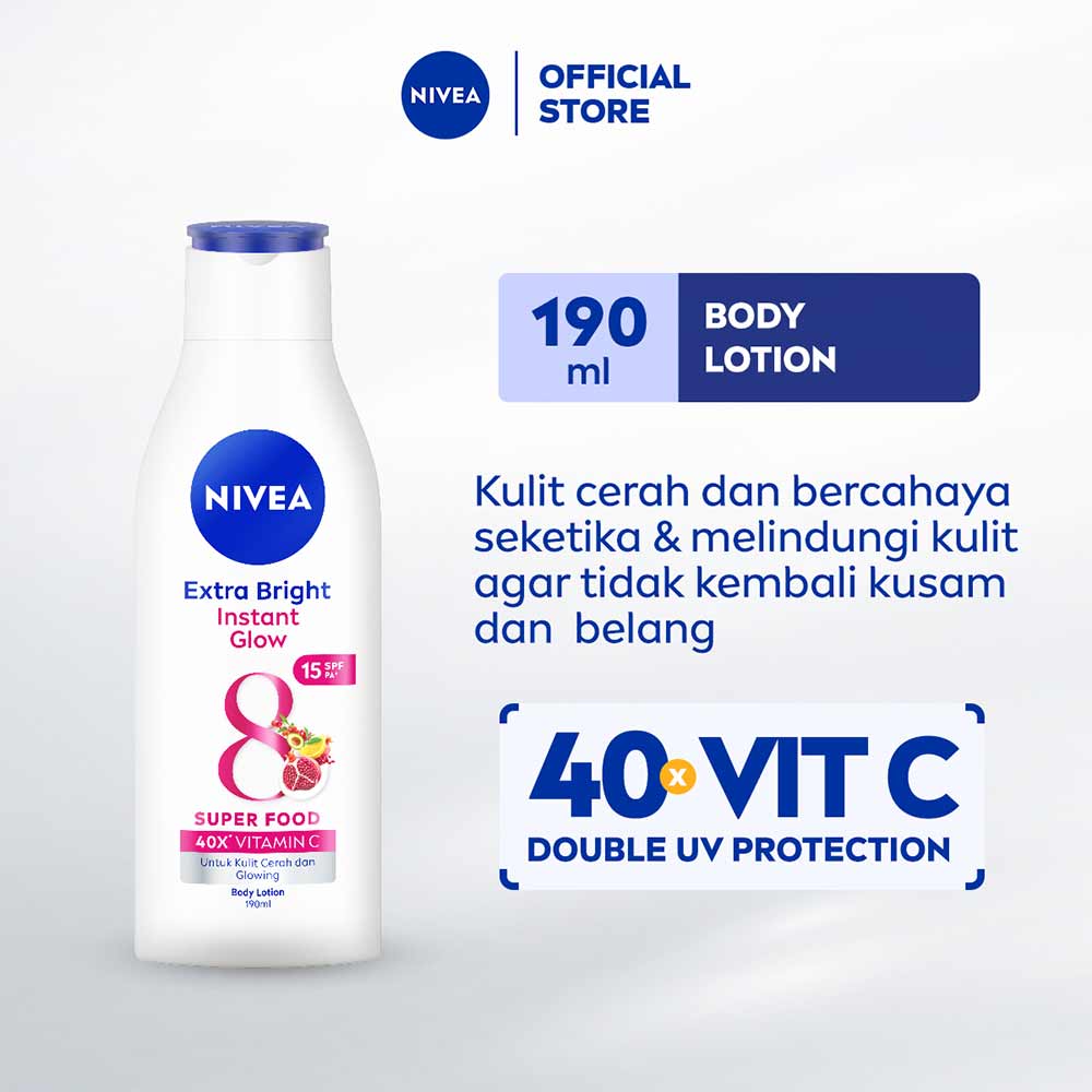 Nivea Body Lotion Extra Bright Instant Glow SPF15 190mL