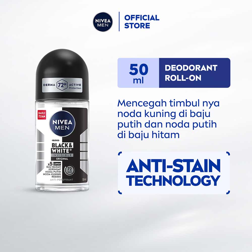 Nivea Deo Roll On Invisible For Men Black & White 50Ml