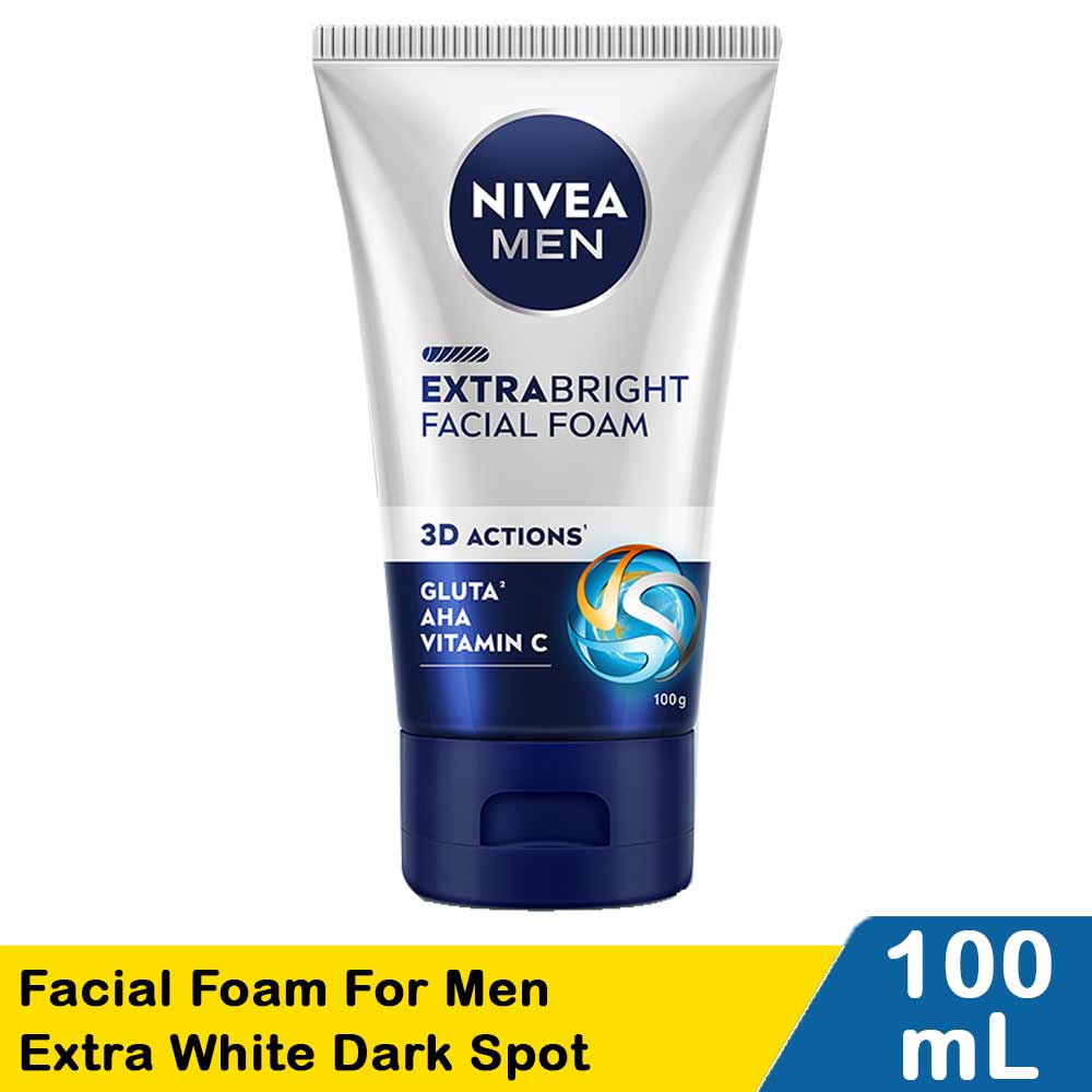 Nivea Facial Foam For Men Extra White Dark Spot 100Ml