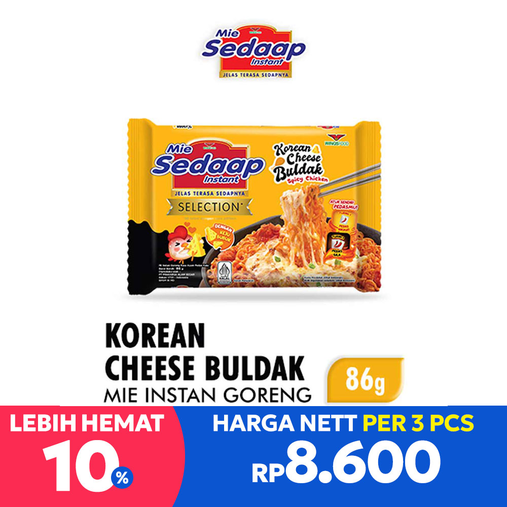 Sedaap Mie Mie Instant Goreng Korean Cheese Buldak 86G