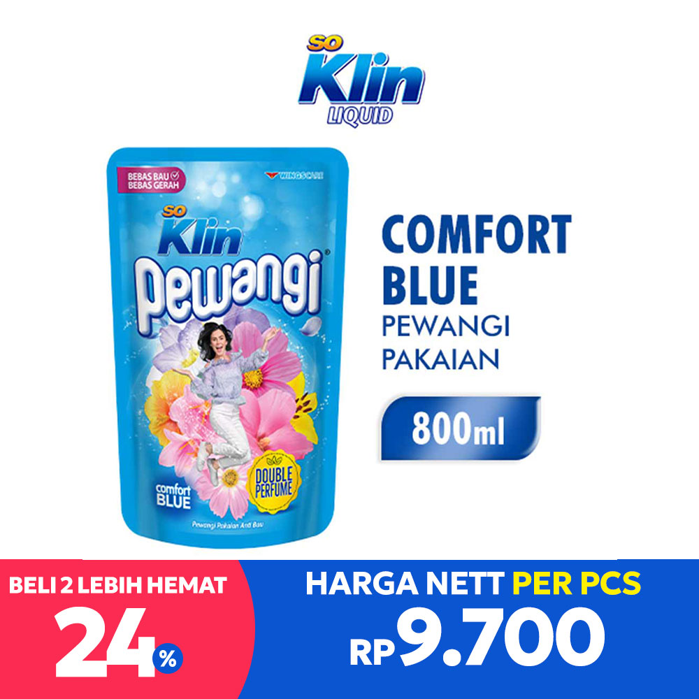 So Klin Pewangi Pakaian Refill Blue 800mL