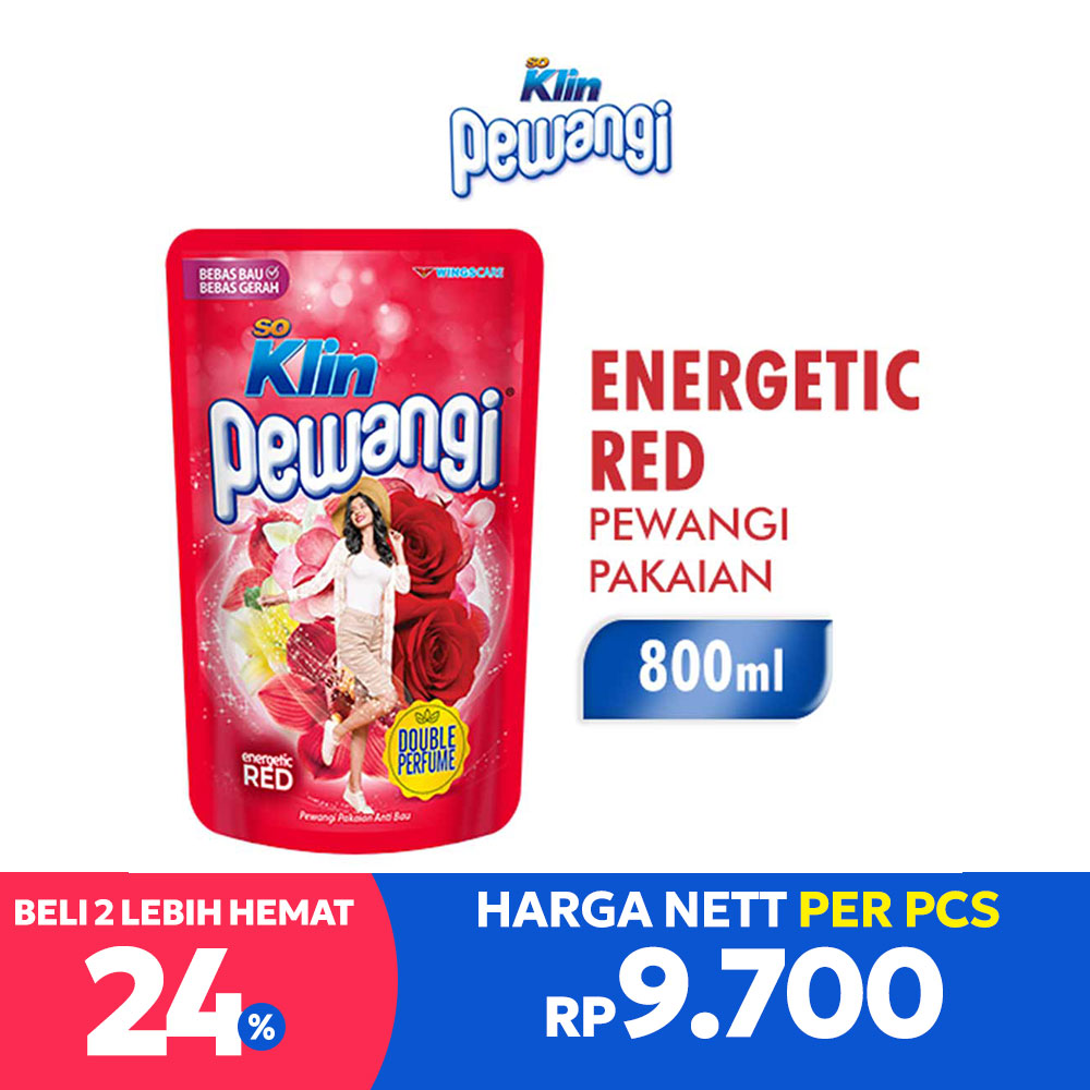 So Klin Pewangi Pakaian Refill Red 800Ml