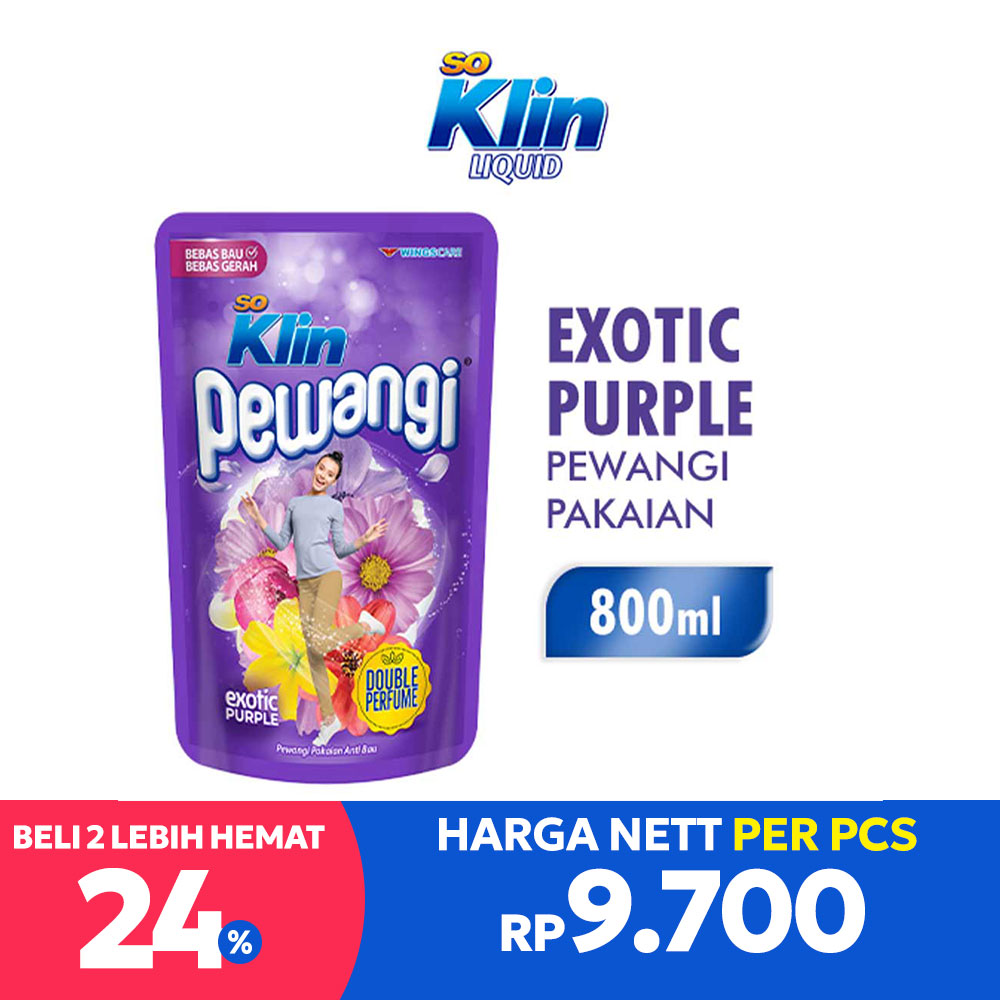 So Klin Pewangi Pakaian Refill Violet 800mL
