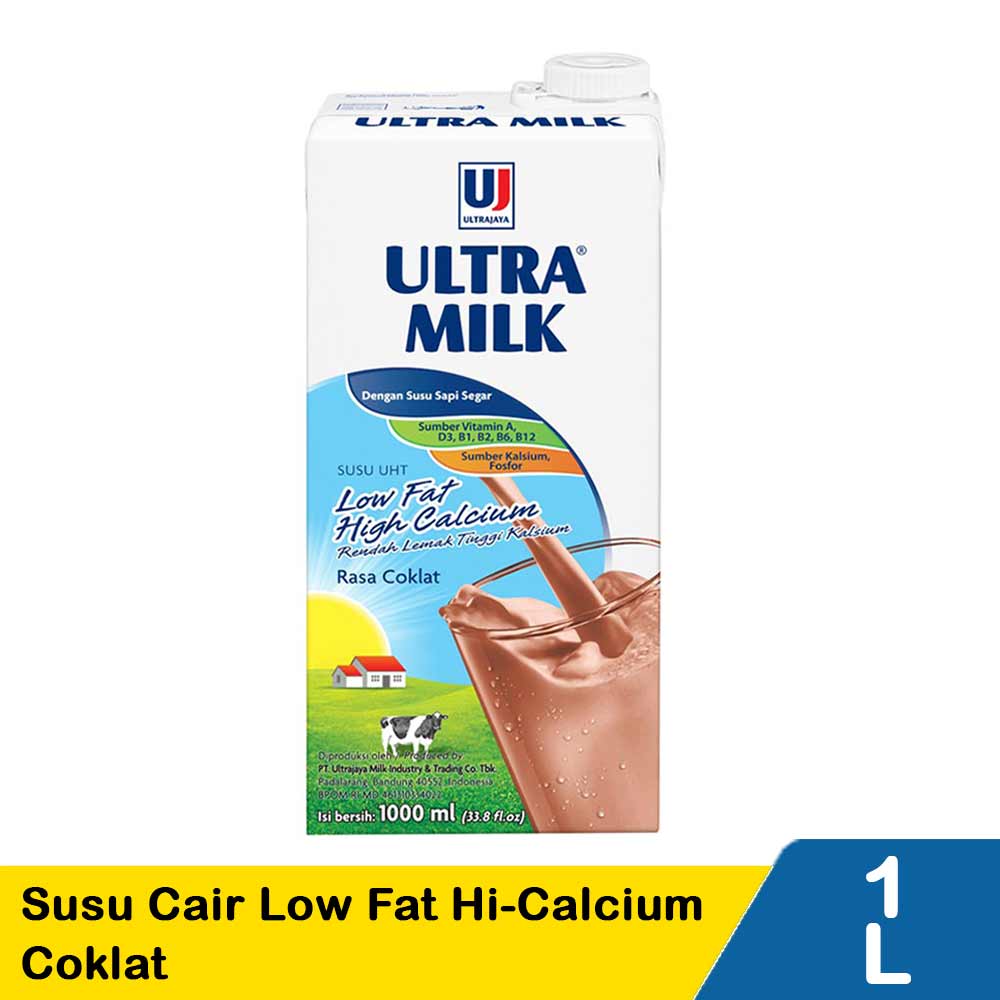 Ultra Susu Cair Low Fat Hi-Calcium Coklat 1000Ml