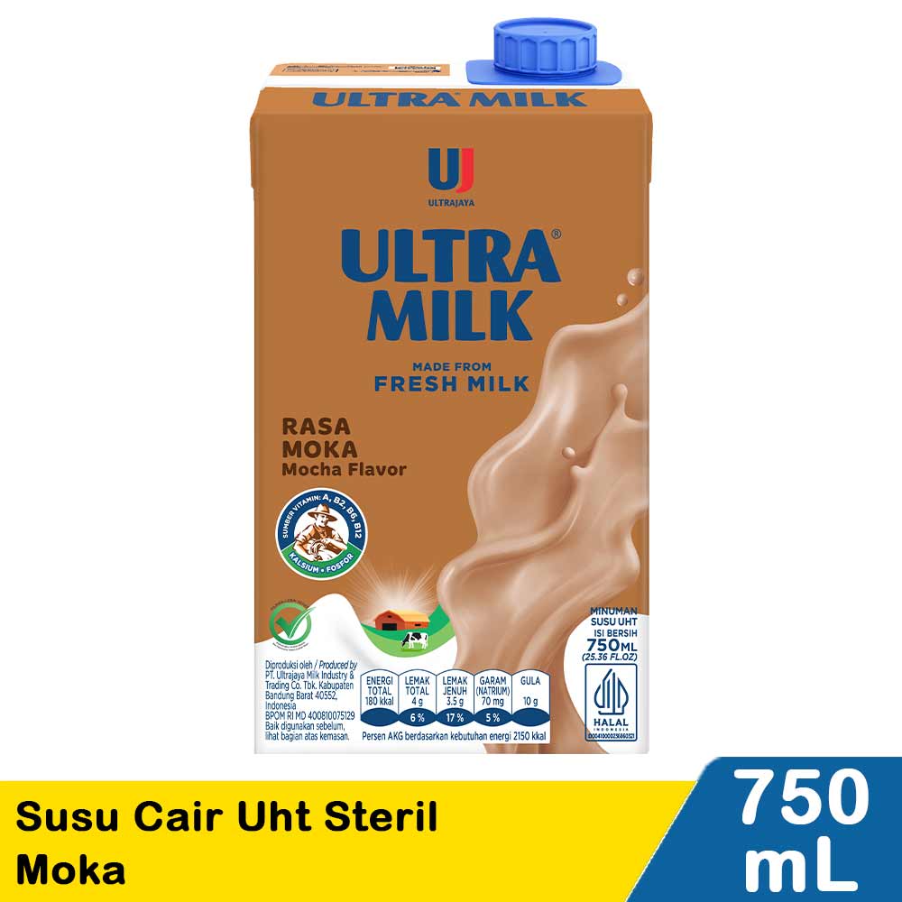 Ultra Susu Cair Uht Steril Moka 750mL